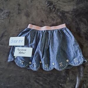 Gymboree girls size 5T skirt chambray soft elastic waist VGUC